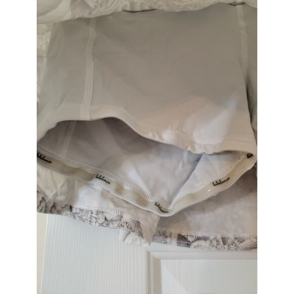 Lululemon Pace Rival Skirt Mini Twine White Multi / White 10 - Picture 8 of 9